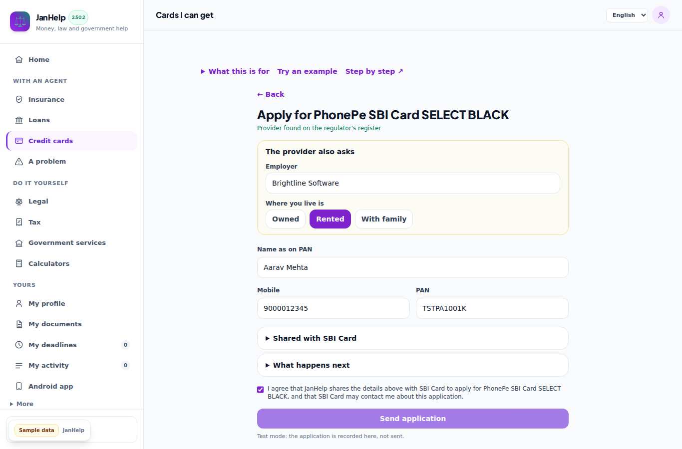 Aarav Mehta: Applies for the best card