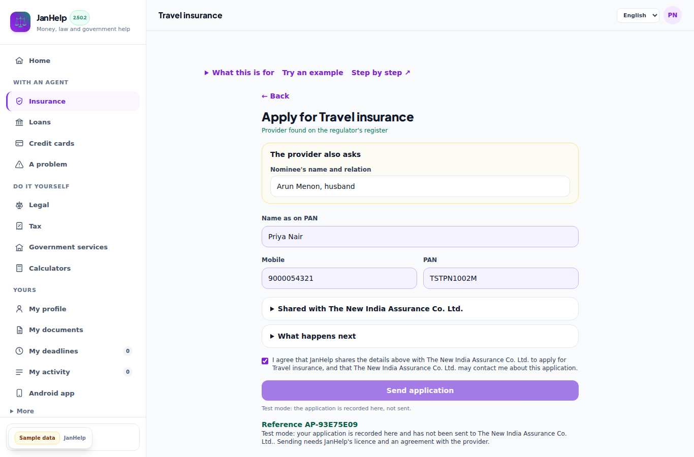 Priya Nair: Buys travel cover for a trip to Europe